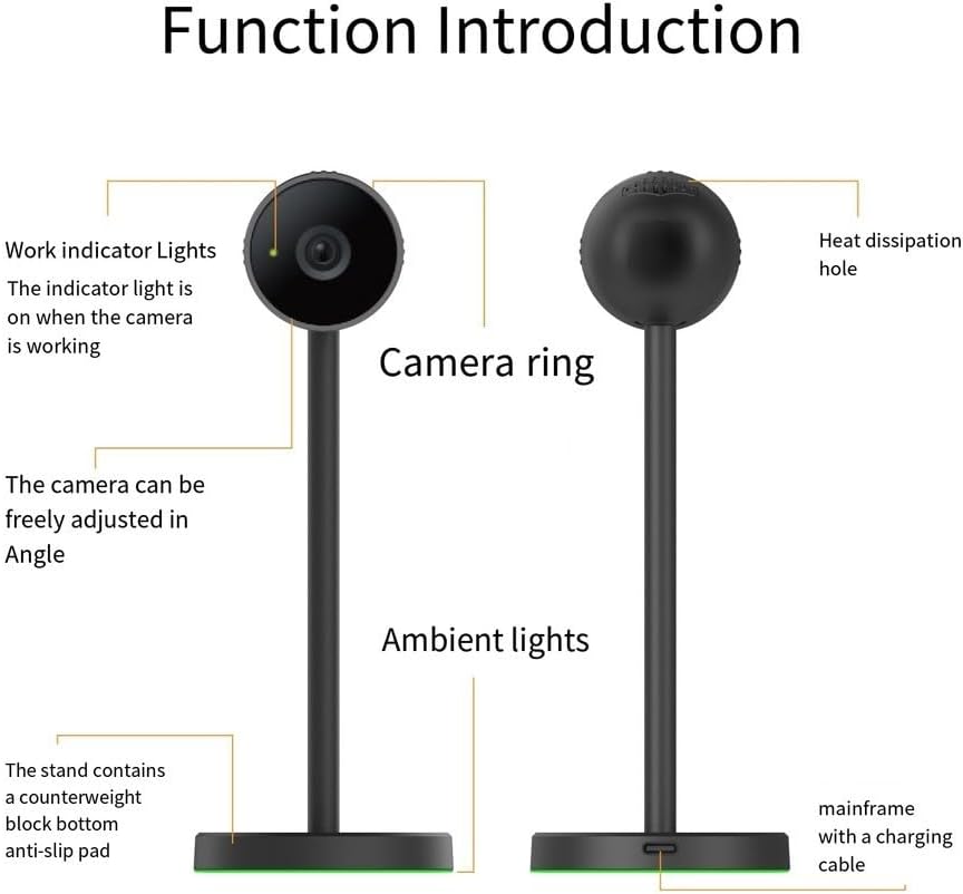 EasyByMall 1080P HD USB C Webcam Kamera, HD Webcam für Nintendo Switch 2: Einstellbarer Winkel für AR & Videoanrufe – Bild 5