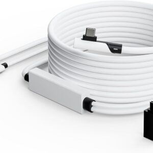 Tiergrade Link-Kabel 5M kompatibel mit Meta Quest 3/2/Pro, Pico 4/Pro, separates USB-C-Ladekabel für die Stromversorgung, USB 3.0-zu-Typ-C-Zubehör für VR-Headset/Gaming-PC