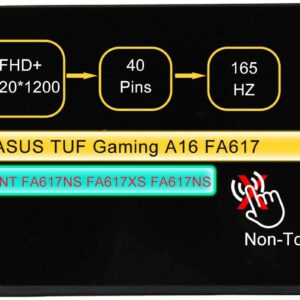 40,6 cm (16 Zoll) Bildschirm-Ersatz für ASUS TUF Gaming A16 FA617 FA617NT FA617NS FA617NSR FA617NS-A16.R77600 N160JME-GE1 1920×1200 165Hz 40-poliger LCD-Bildschirm Display Panel