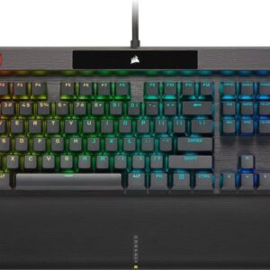 CORSAIR K100 RGB Optisch-Mechanische Kabelgebundene Gaming-Tastatur – OPX Linear-Schalter – PBT Double-Shot Tastenkappen – Elgato Stream Deck & iCUE Kompatibel – PC, Mac, Xbox – QWERTZ DE – Schwarz