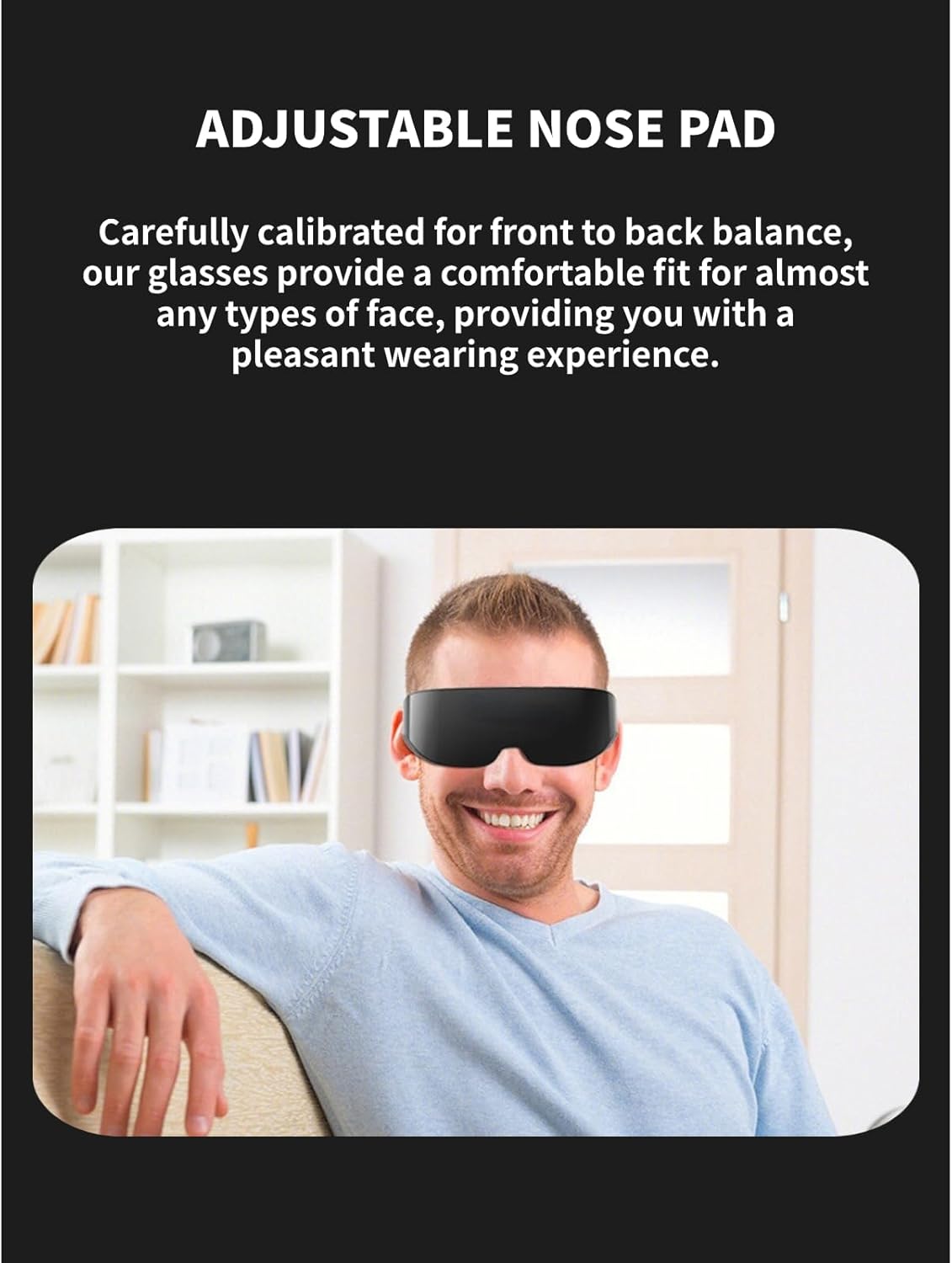 AR-Brille, Augmented-Reality-Brille, Tragbare Headsets, Smart-Brille mit 4K HD 3D IMAX Gaint Screen Virtual Theater, Myopiefreundliche VR-Brille für Spielvideos auf Tablets und – Bild 7