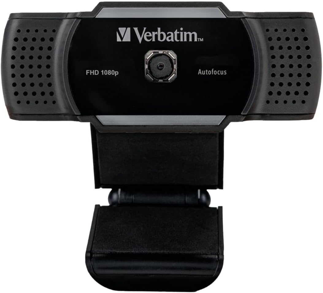 Verbatim Webcam mit Mikrofon, externe Kamera für Computer oder Laptop mit Full HD 1080 p Autofokus, für Video-Calls im Homeoffice oder als Streaming Cam – Bild 3