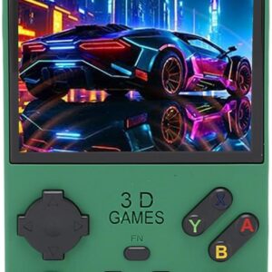 Cuifati Open Source Gaming Console, Retro Handheld Game Console 4 Zoll Bildschirm 3,5 -mm -Kopfhörerbuchse für Outdoor (dunkelgrün)