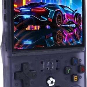 ASHATA R36MAX Retro Handheld Game Console, Linux System Translucent Grey 4,0 -Zoll -IPS -Bildschirm Retro Gaming -Konsole 4000mAh Doppel -Joysticks Portable Console Black 64 GB 128 GB (128G)