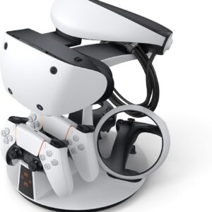 KIWI design D2 3-in-1 Controller Ladestation für PSVR2 und PS5 mit VR Display Ständer und LED-Ladeanzeige