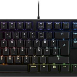 CHERRY G80-3000N RGB, Mechanische Gaming-Tastatur mit RGB-Beleuchtung, Deutsches Layout (QWERTZ), Kabelgebunden, Original MX SILENT RED Switches, Schwarz