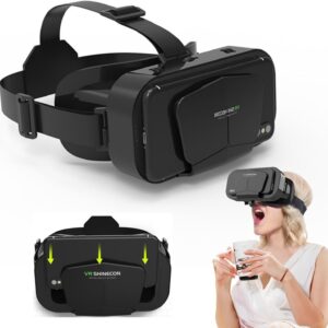 VR-Virtual-Reality-Headset, Mini-VR-Headset fĂźr 3D-Filme, Videospiele, VR-Brille fĂźr Erwachsene und Kinder, VR-Brille fĂźr iPhone 16, 15, 14, 13 Pro Max + Samsung Galaxy S25, S24, S23, S22 usw. 5-7,2