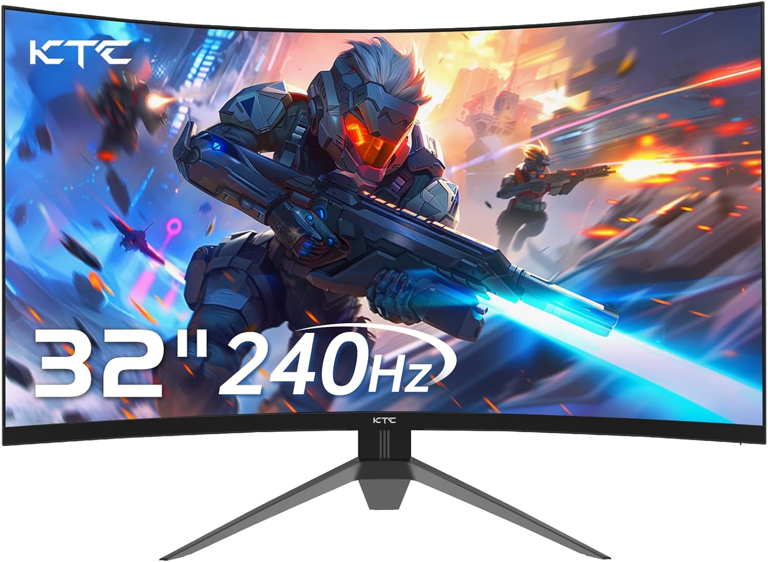 KTC Gaming Monitor 32 Zoll FHD Curved Monitor, 240Hz, 1ms, 1920x1080, Freesync & G-sync, HVA 1500R PC Bildschirm, 125% sRGB, Blaulicht Reduktion, VESA, DP1.4/HDMI 2.0 240Hz, USB2.0, H32S17F