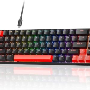 TMKB T68 HE Rapid Trigger Mechanische Gaming-Tastatur mit Magnetschaltern,RGB-Beleuchtung,Kabelgebunden Type-C,Kompakte 68Tasten Tastatur,N-Key-Rollover,Kompatibel mit Windows/Mac/Linux,US Layout