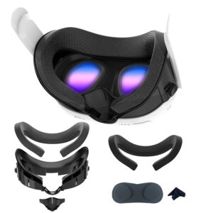 Face Cover Pad Facial Interface Compatible with Meta Quest 3 Zubehör with Soft PU Face Cushion Pad Replacement für Quest 3 Face Cover and Ice Silk Cotton