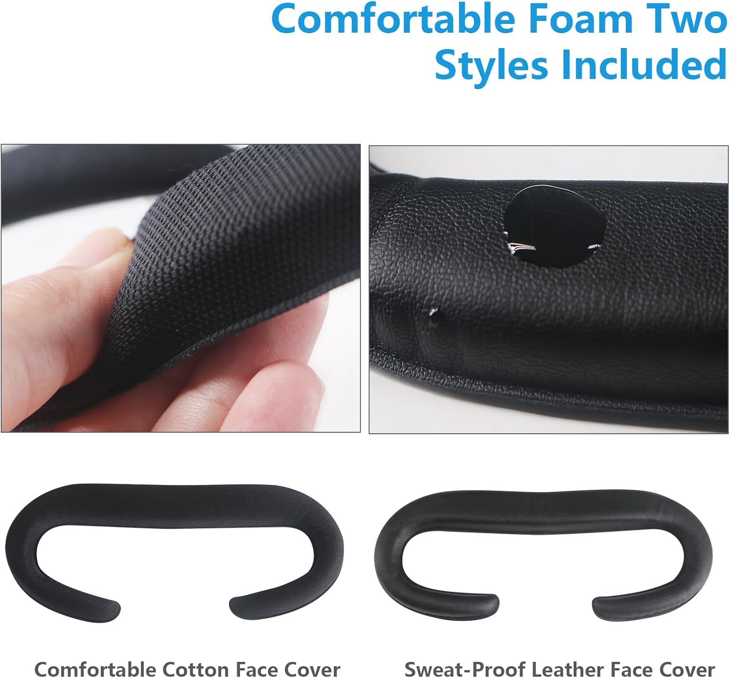 2-Pack-Gesichtsauflage für Oculus Quest 2, Gesichtsschnittstelle-Gesichtsauflage, Anti-beschlagendes schweißfestes Gesichtskissen für VR Meta Quest 2 Zubehör Ersatz – Bild 3