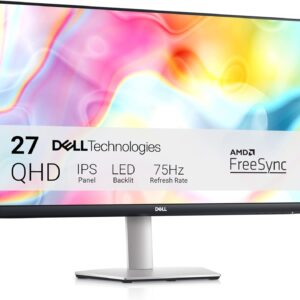 Dell S2722DC USB-C 27 Zoll QHD (2560×1440) Monitor, 75Hz, IPS, 4ms, AMD FreeSync, 99% sRGB, Eingebaute Lautsprecher, USB-C, 2x HDMI, 2x USB, 3 Jahre Garantie, Silber