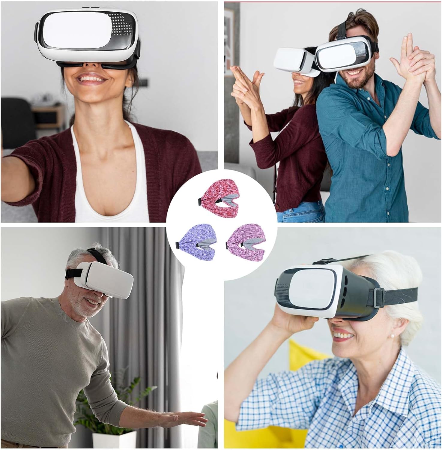 AOZUO 3 Stück VR Augenmaske, Verstellbares Atmungsaktives Weich und bequem VR Schweißband, VR Augenmasken Abdeckung für PSVR2/PICO4 Headset – Bild 7