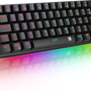 Defender® Cairon Ultrakompakte mechanische Tastatur – 61 Tasten Doppeleinspritzung + Hot Swap auf OUTEMU Red-Schaltern + abnehmbares Typ-C-Kabel