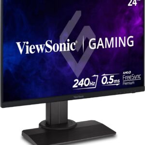 ViewSonic Omni XG2431 24 Zoll 1080p 0,5ms 240Hz Gaming Monitor mit AMD FreeSync Premium, Advanced Ergonomics, Eye Care, HDMI und DisplayPort für Esports