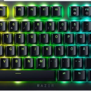 Razer DeathStalker V2 Pro Tenkeyless (Red Switch) – Kabellose Optische Low-Profile-Gaming-Tastatur (Lineare Optische Switches, HyperSpeed Wireless, Bluetooth 5.0) QWERTZ DE-Layout | Schwarz