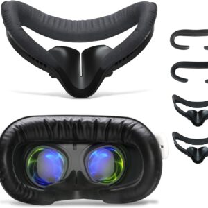 2-Pack-Gesichtsauflage fĂźr Oculus Quest 2, Gesichtsschnittstelle-Gesichtsauflage, Anti-beschlagendes schweiĂfestes Gesichtskissen fĂźr VR Meta Quest 2 ZubehĂśr Ersatz