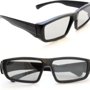 Ganzoo 2er Set 3D-Brille für Passive 3D TVs (Nicht FÜR AKTIVE GERÄTE GEEIGNET), PC-Spiele oder Kino RealD, Passivbrille (zirkular polarisiert) Farbe: schwarz – Marke