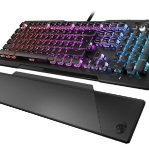 Roccat Vulcan 121 – Mechanische Gaming Tastatur, AIMO LED Einzeltastenbeleuchtung, Titan Switch Speed, Aluminiumoberfläche, Multimedia-Tasten, Handballenauflage, Linear Switch, schwarz