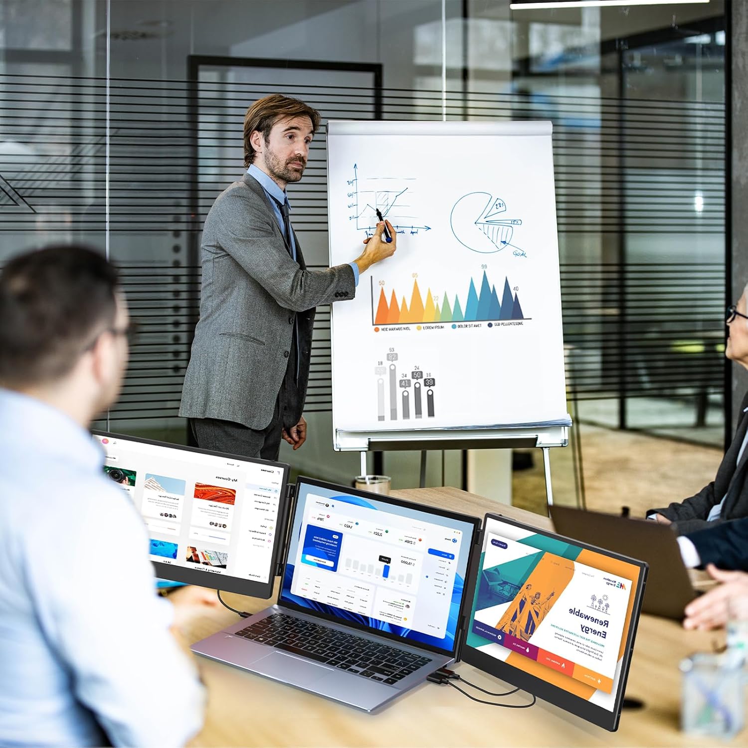 Cevaton Laptop Bildschirm Extender, 14 ”FHD 1080p IPS Tragbarer Monitor für 13-17,3", Stecker und Spielen Sie Laptop-Monitor, Laptop-Bildschirmverlängerung kompatibel mit MAC, Siegen, Dex, Chrome – Bild 4