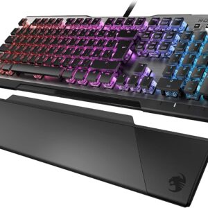 ROCCAT Vulcan 120 – Mechanical RGB Gaming Keyboard, AIMO LED Per-Key lighting, ROCCAT Titan switches, durable design (aluminum top plate), multimedia wheel, detachable wrist rest