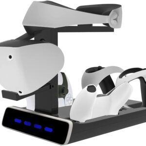 BeisDirect Ladestation für PS VR2 / PS5 Controller, PS VR2 Controller Ladestation VR Headset Halterung Magnetische Type-C Ladestation mit LED Anzeige für PS5 / PSVR 2 Gaming Zubehör