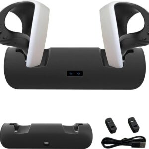 BeisDirect VR Ladestation für PS VR2 Griff Ladestation mit Display Licht und USB-C Kabel Gamepad Easy Charger für PS VR2 Controller Zubehör (Schwarz)