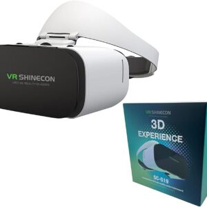 CXCZFG VR Headset Für Smartphones Mit Controller, Virtual Reality Brille, Stereo Kopfhörer, 3D Brille, VR-Brille Für Fernsehen, Filme, Videospiele(G19)