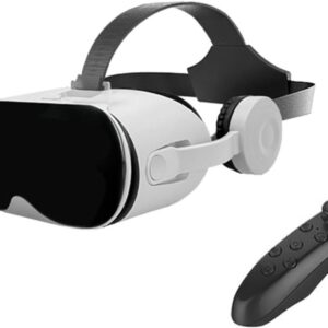 Alanmoship VR-Headset für iOS Android-Smartphones mit 5,5-6,7 Zoll Bildschirm, 3D-Virtual-Reality-Brille mit Controller, FOV 110° für Spielfilme (Schwarz)