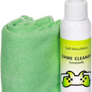 Game Cleaner – Professioneller Konsolenreiniger, 1 x 100 ml mit Premium-Mikrofasertuch | Reinigt & schützt Spielekonsolen, Controller & Gaming-Zubehör