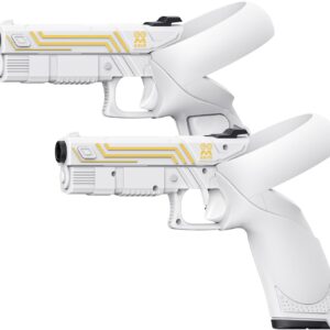 AMVR VR Gun Stock Cover Kompatibel mit Oculus Quest 2 – Weighted Hard Grips für Meta Quest2 Controller Enhanced FPS Games Reality Holding Feels, Anti Slip Handle Shell Case Protector