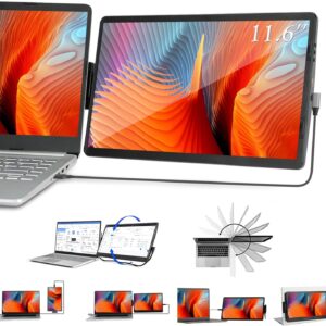 Chiusuet Tragbarer 11,6 Zoll FHD Monitor, Sekundärer Bildschirm, Externer Monitor für Laptop, Handys und Gaming