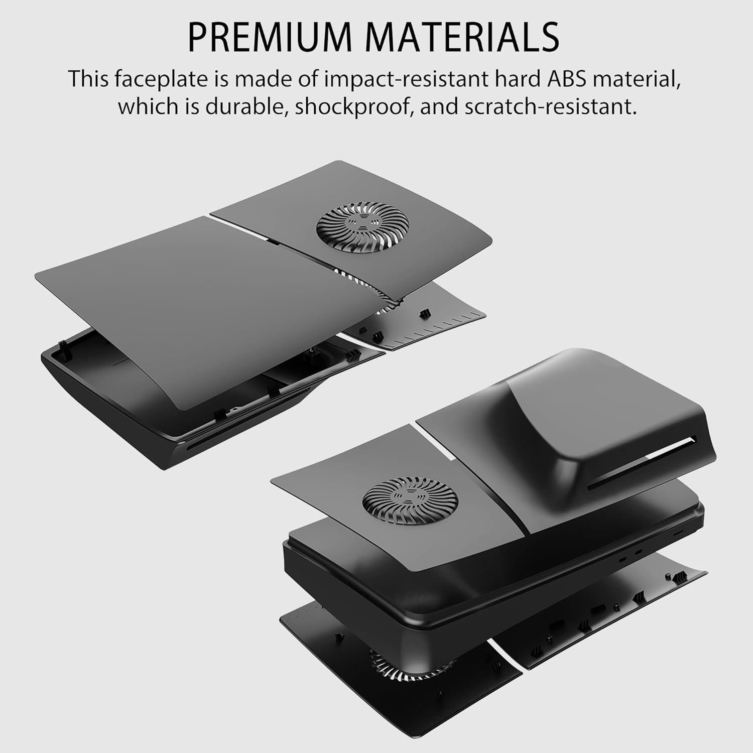 Faceplate für PS5 Slim Disc Edition mit RGB Light Strip und Staubfilter, DOBEWINGDELOU 400+ Effekte LED Licht Konsole Seitenplatten Platte Cover DIY Dekoration Kit Zubehör Schwarz – Bild 7