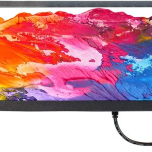 VSDISPLAY Portable Gaming Monitor mit Lautsprechern, 31,2 cm (12,3 Zoll) 1920 x 720 600 NIT IPS Weit Bar Bildschirm, USB VGA Videoeingabe, mit Stromversorgung 12 V DC