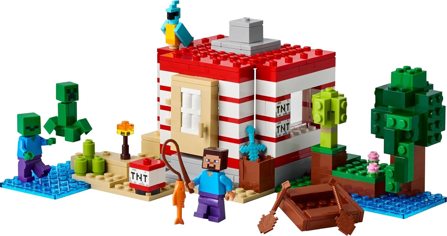 LEGO Minecraft Das TNT-Dschungelhaus - Gamer Spielzeug für Kinder - Interaktives Spielset mit Boot, Steve-, Creeper- und Zombie Minifiguren - Gaming Geschenk für Mädchen & Jungen ab 8 Jahren - 21275 – Bild 2