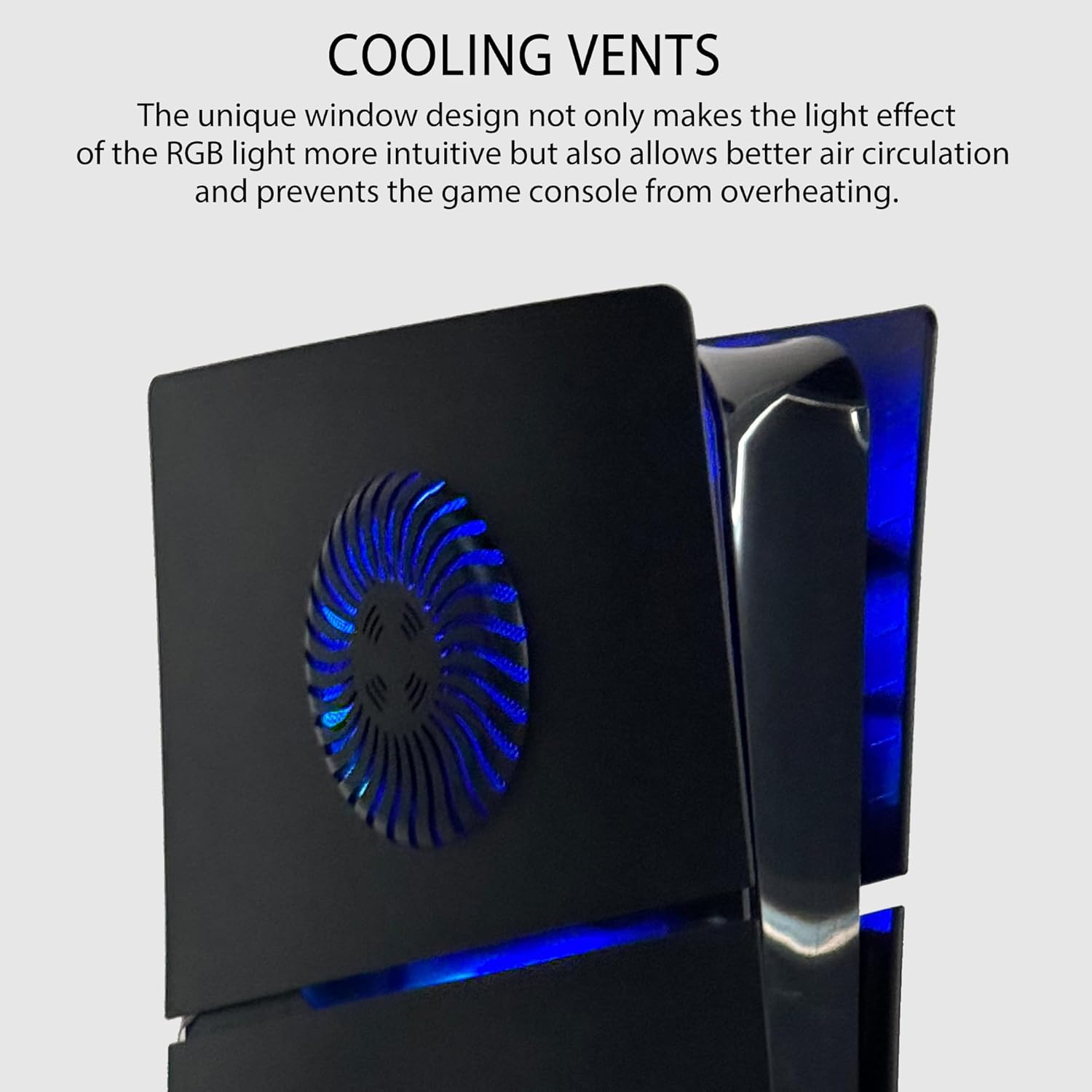 Faceplate für PS5 Slim Disc Edition mit RGB Light Strip und Staubfilter, DOBEWINGDELOU 400+ Effekte LED Licht Konsole Seitenplatten Platte Cover DIY Dekoration Kit Zubehör Schwarz – Bild 3