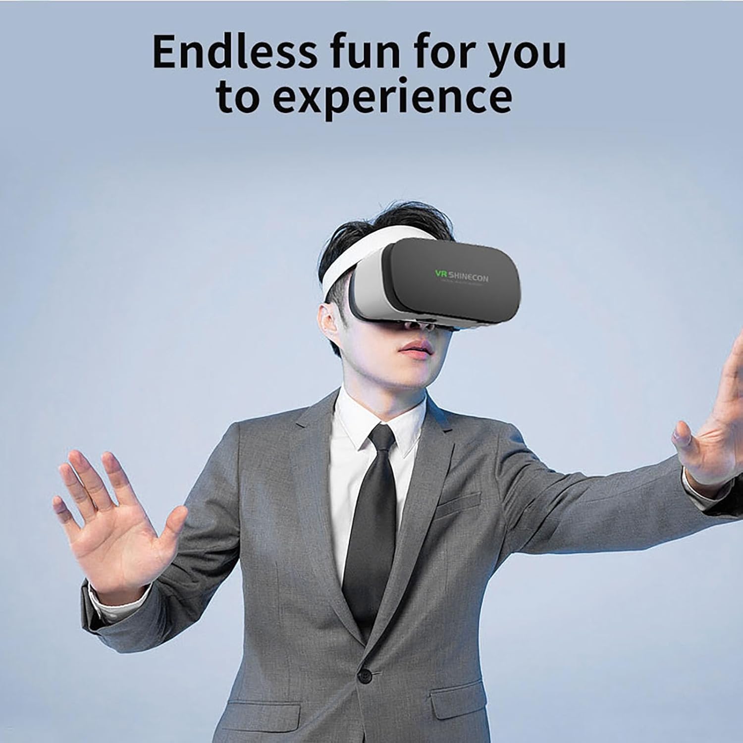 CXCZFG VR Headset Für Smartphones Mit Controller, Virtual Reality Brille, Stereo Kopfhörer, 3D Brille, VR-Brille Für Fernsehen, Filme, Videospiele(G19) – Bild 3