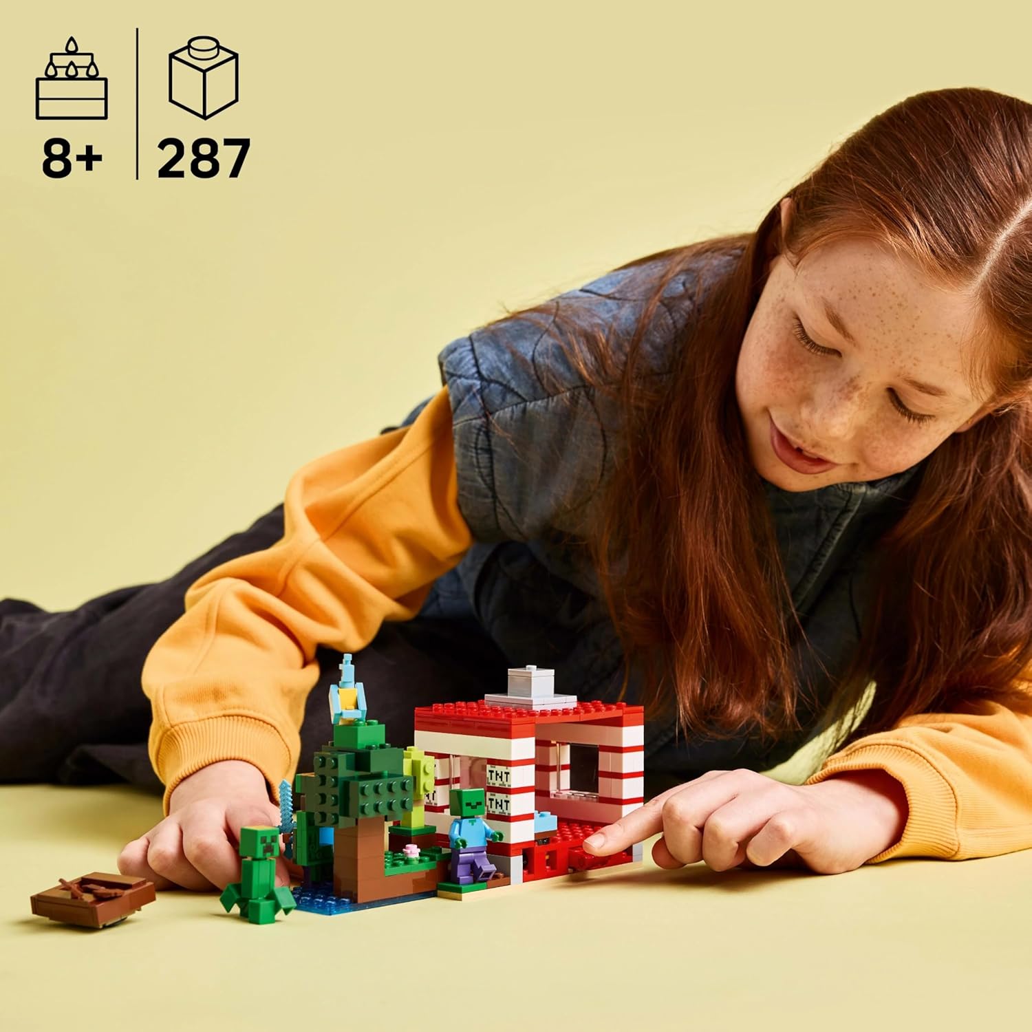 LEGO Minecraft Das TNT-Dschungelhaus - Gamer Spielzeug für Kinder - Interaktives Spielset mit Boot, Steve-, Creeper- und Zombie Minifiguren - Gaming Geschenk für Mädchen & Jungen ab 8 Jahren - 21275 – Bild 3