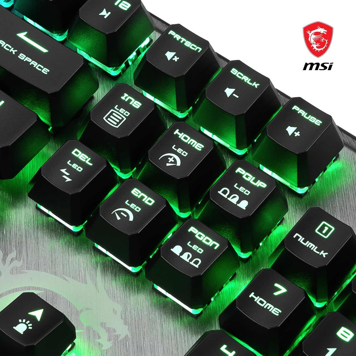 MSI Vigor GK50 Elite Box White Mechanische Gaming-Tastatur, AZERTY FR, Clicky-Switches, ergonomisch, gebürstetes Metall-Finish, rutschfeste Basis, RGB durch Mystic Light-Taste, USB 2.0, Größe – Bild 3