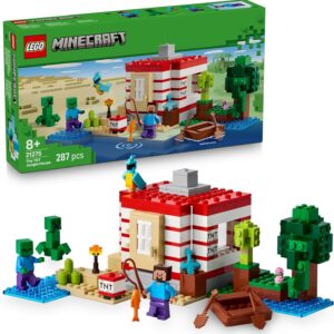 LEGO Minecraft Das TNT-Dschungelhaus – Gamer Spielzeug für Kinder – Interaktives Spielset mit Boot, Steve-, Creeper- und Zombie Minifiguren – Gaming Geschenk für Mädchen & Jungen ab 8 Jahren – 21275