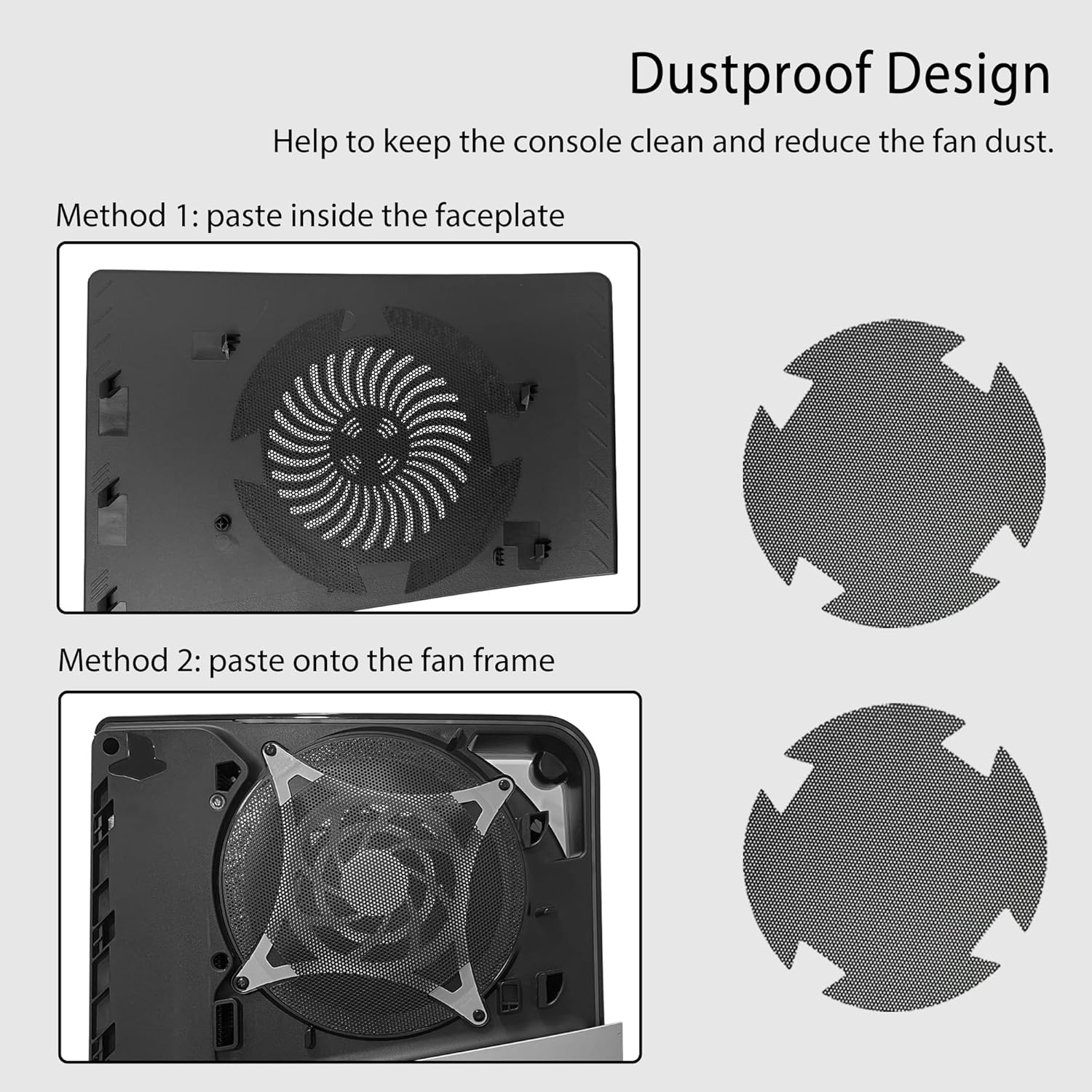 Faceplate für PS5 Slim Disc Edition mit RGB Light Strip und Staubfilter, DOBEWINGDELOU 400+ Effekte LED Licht Konsole Seitenplatten Platte Cover DIY Dekoration Kit Zubehör Schwarz – Bild 4