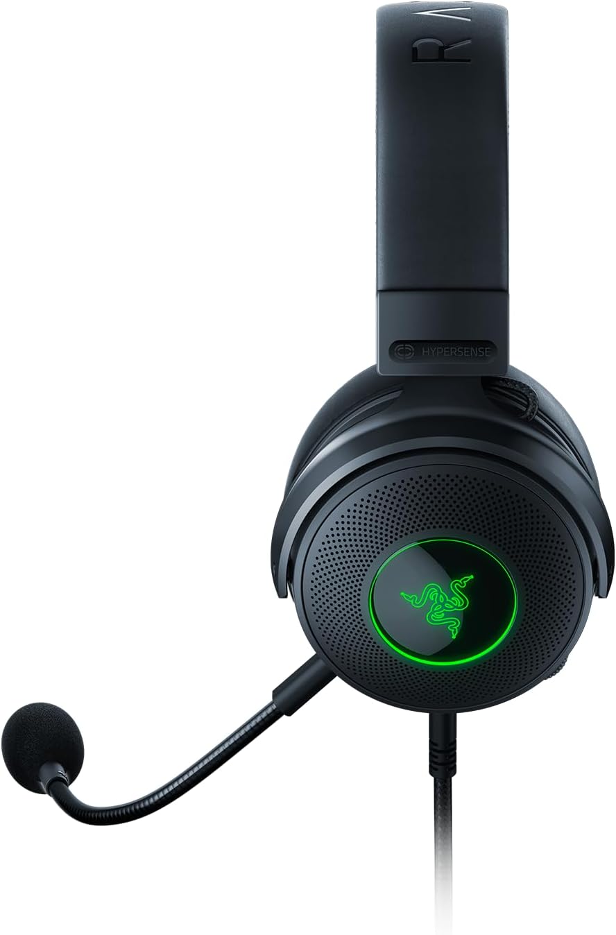 Razer Kraken V3 Hypersense Wired USB Gaming Headset with Tactile Technology (TriForce Titanium 50 mm Driver, THX Spatial Audio, Removable HyperClear Cardioid Microphone) Black – Bild 10