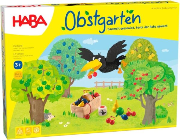 Haba 4170 Fruit Garden Exciting Dice Game with 40 Wooden Fruits and Easy to Understand Rules Popular Board Game from 3 Years