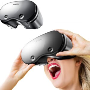 3D VR Headset for Smartphone Virtual Reality Glasses for Mobile Games and VR Protective Glasses Helmet Supports All Mobile Phones 5 Inch to 7 Inch Large Screen