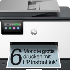 HP OfficeJet Pro 9132e Multifunction Printer, 3 Months Free Printing with HP Instant Ink Included, HP+, Printer, Scanner, Copier, Fax, Wi-Fi, LAN, Duplex, Airprint, Grey/White