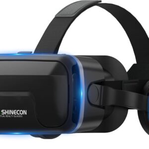 XWP VR Glasses Headset with Headphones, 3D Virtual Reality Glasses for Mobile Games, Movies & Toys, Compatible with iPhone & Android 4.7-7.2 Inches, Birthday Children and Family