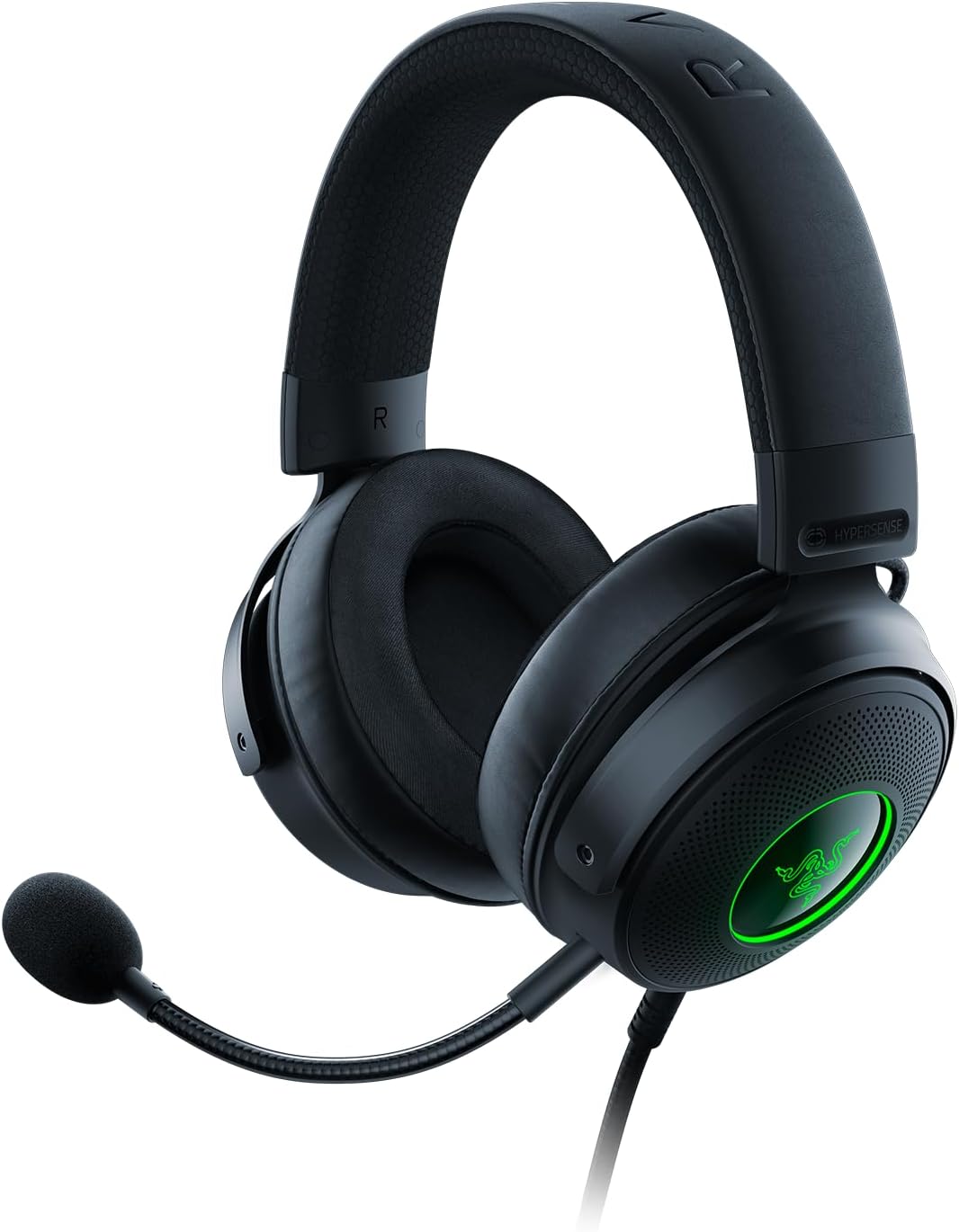 Razer Kraken V3 Hypersense Wired USB Gaming Headset with Tactile Technology (TriForce Titanium 50 mm Driver, THX Spatial Audio, Removable HyperClear Cardioid Microphone) Black – Bild 8