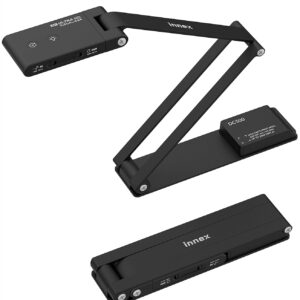 Innex DC500, 4K USB Document Camera & Webcam Document Scanner, 3-in-1, 13MP, 4K/30fps, 1080P/60fps, AI Microphone, Dual Auto Focus, Auto Flip, LED Lamp, OCR, Windows, Mac, Chromebook, Remote Learning