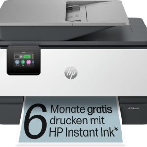 HP OfficeJet Pro 9120e Multifunction Printer, 3 Months Free Printing with HP Instant Ink Included, HP+, Printer, Scanner, Copier, Fax, Wi-Fi, LAN, Duplex, Airprint, Grey/White