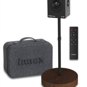 Innex Cube 4K 360 Degree Video Conference Camera with Multiple AI Modes, Two Omni-directional Microphones, Remote Control, Plug and Play Webcam for PC, Zoom, Microsoft Teams, Open Space, Meeting Room
